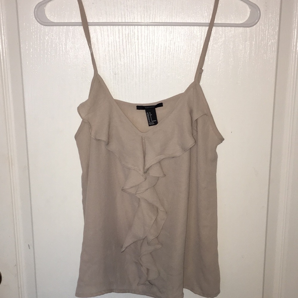 Ruffle tan tank top